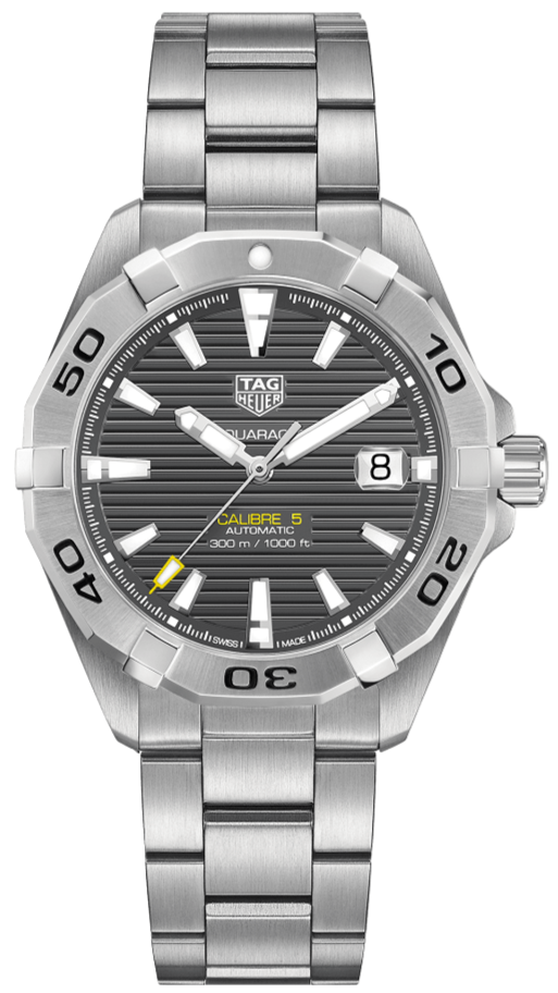 TAG Heuer Herrenuhr Aquaracer Calibre 5 Grey Dial Silver Steel Strap Watch For Men Wbd2113 Ba0928 – WBD2113.BA0928