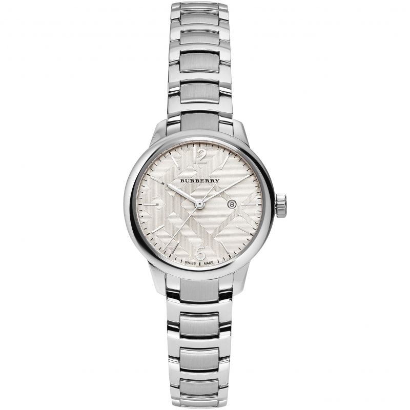 Burberry The Classic Damenuhr Edelstahlarmband silbernes Gehäuse BU10108