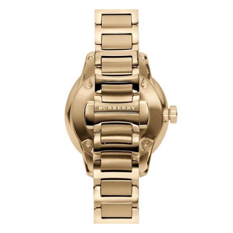 Burberry The Classic Damenuhr Edelstahlarmband goldenes Gehäuse BU10109