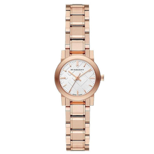 Burberry Damenuhr Quarz Edelstahlarmband weißes Zifferblatt BU9204