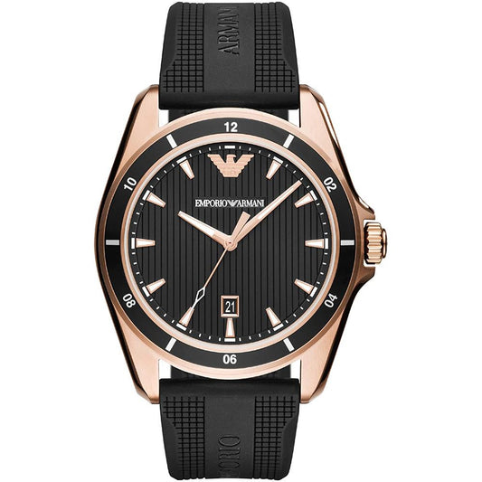 Emporio Armani Herrenuhr Ar11101 Men S Rose Gold Black Watch – AR11101