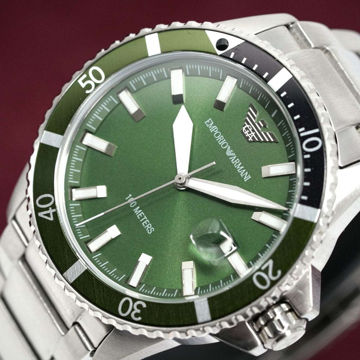 Emporio Armani Herrenuhr Ar11338 Men S Diver Steel Watch – AR11338