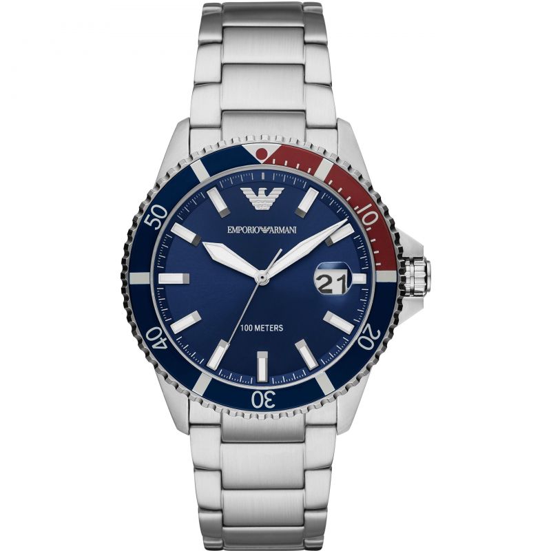 Emporio Armani Herrenuhr Ar11339 Men S Diver Steel Blue Watch – AR11339