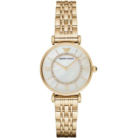 Emporio Armani Damenuhr Ar1907 Ladies Mother Of Pearl Gold Watch – AR1907
