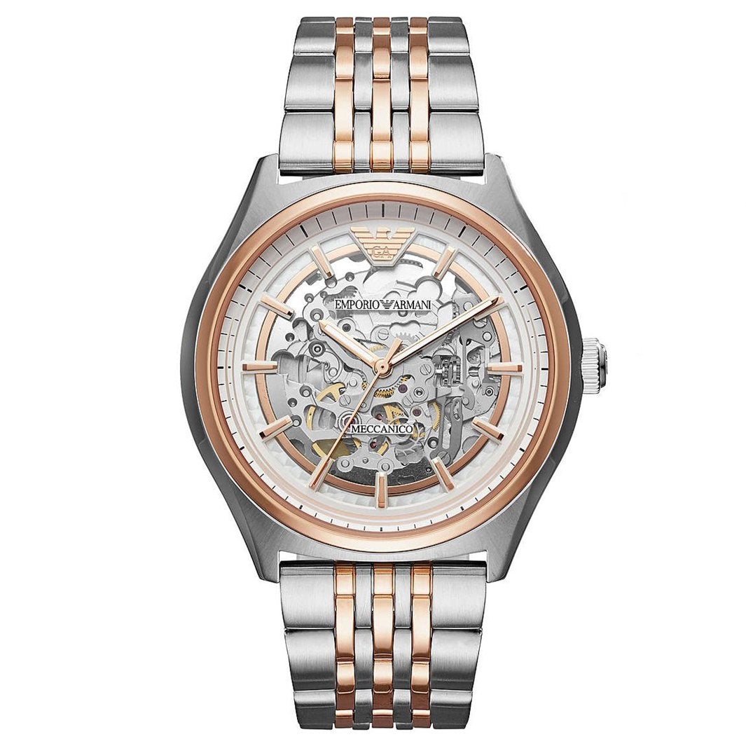 Emporio Armani Herrenuhr Ar60002 Men S Meccanico Two Tone Watch – AR60002
