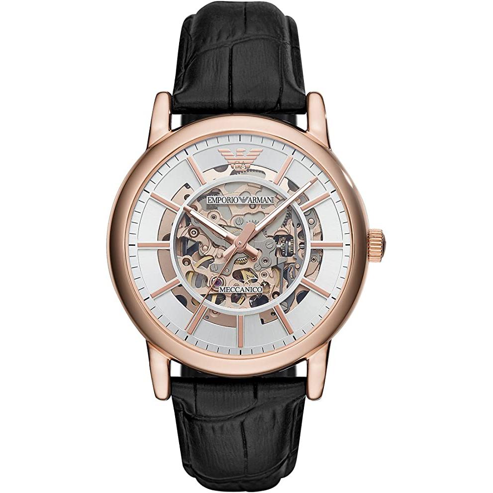 Emporio Armani Herrenuhr Ar60007 Men S Skeleton Black Watch – AR60007
