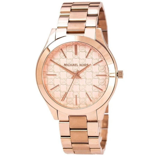 Michael Kors Damenuhr Mk3336 Ladies Slim Runway Rose Gold Motif Watch – MK3336