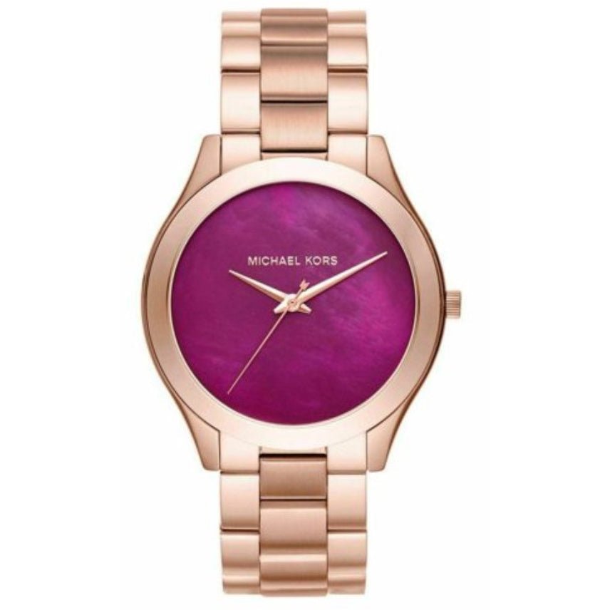 Michael Kors Damenuhr Mk3550 Ladies Slim Runway Rose Gold Plum Watch – MK3550