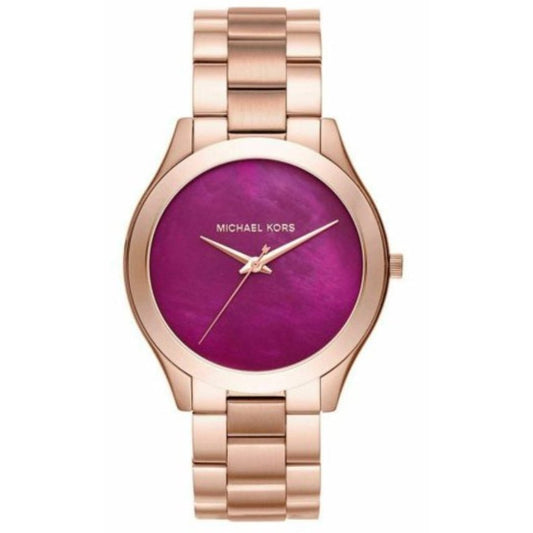 Michael Kors Damenuhr Mk3550 Ladies Slim Runway Rose Gold Plum Watch – MK3550