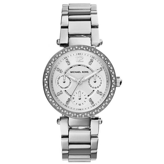 Michael Kors Damenuhr Mk5615 Ladies Mini Parker Silver Chronograph Watch – MK5615