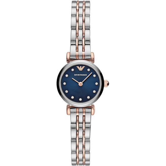 Emporio Armani Damenuhr Ar11222 Ladies Automatic T Bar Gianni Two Tone Blue Watch – AR11222
