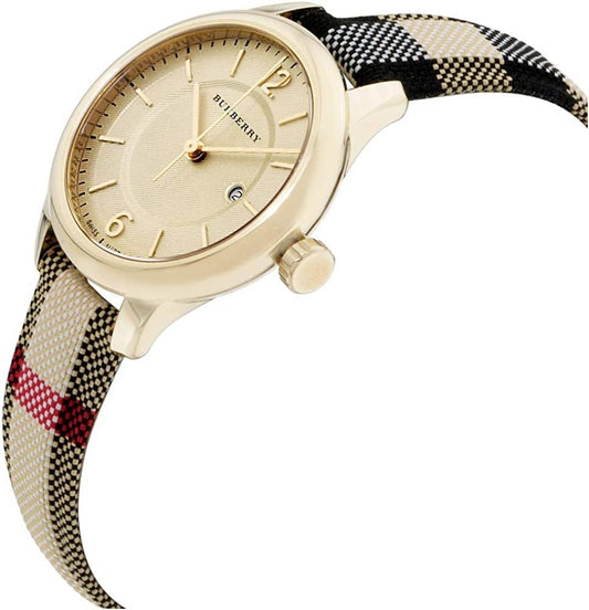 Burberry The Classic Yellow Damenuhr goldenes Zifferblatt BU10104