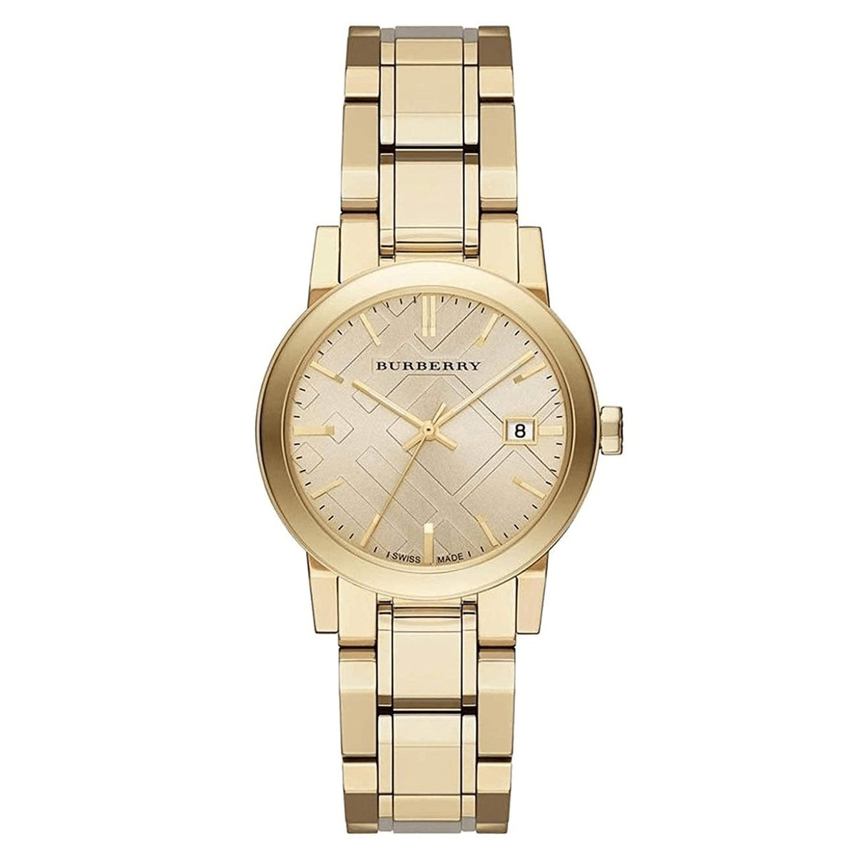Burberry The City Yellow Damenuhr goldenes Zifferblatt BU9134