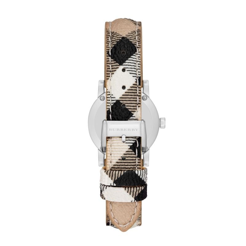 Burberry The City Haymarket Damenuhr silbernes Gehäuse BU9222