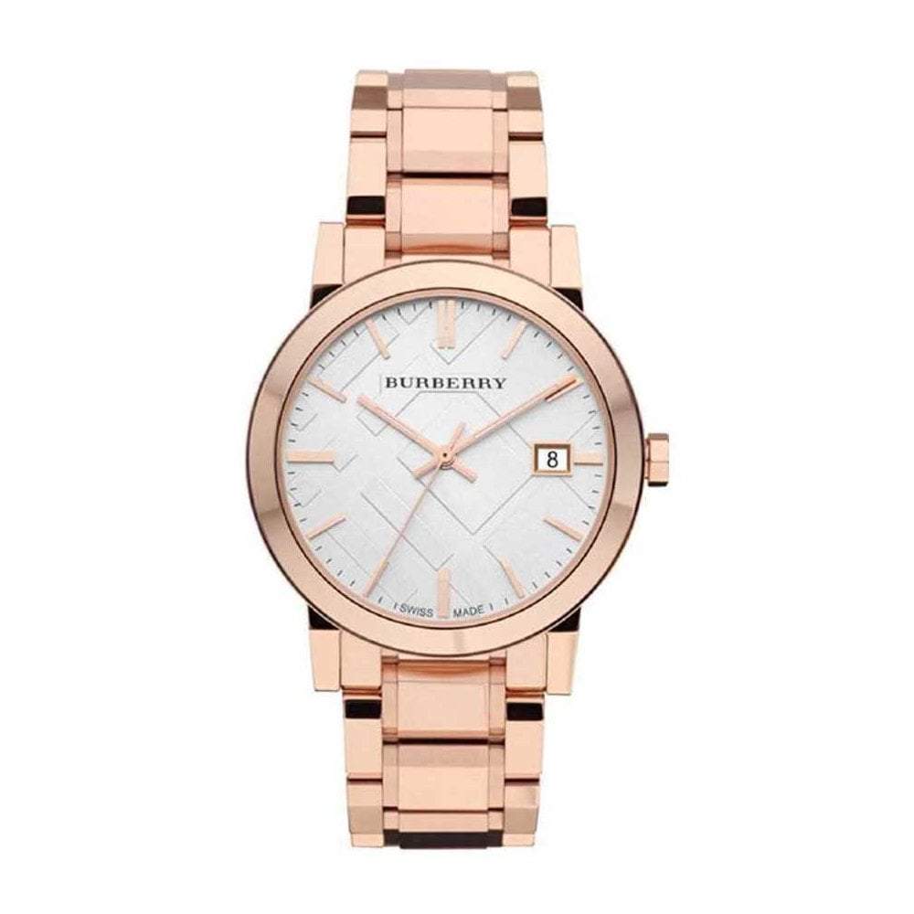 Burberry The City Rose Damenuhr weißes Zifferblatt BU9004