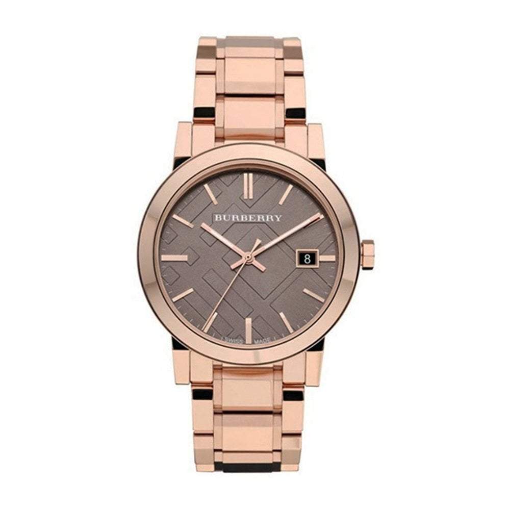 Burberry The City Rose Damenuhr braunes Zifferblatt BU9005