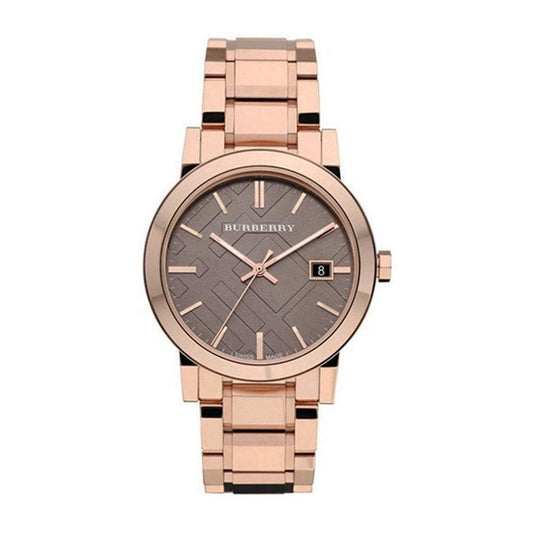 Burberry The City Rose Damenuhr braunes Zifferblatt BU9005