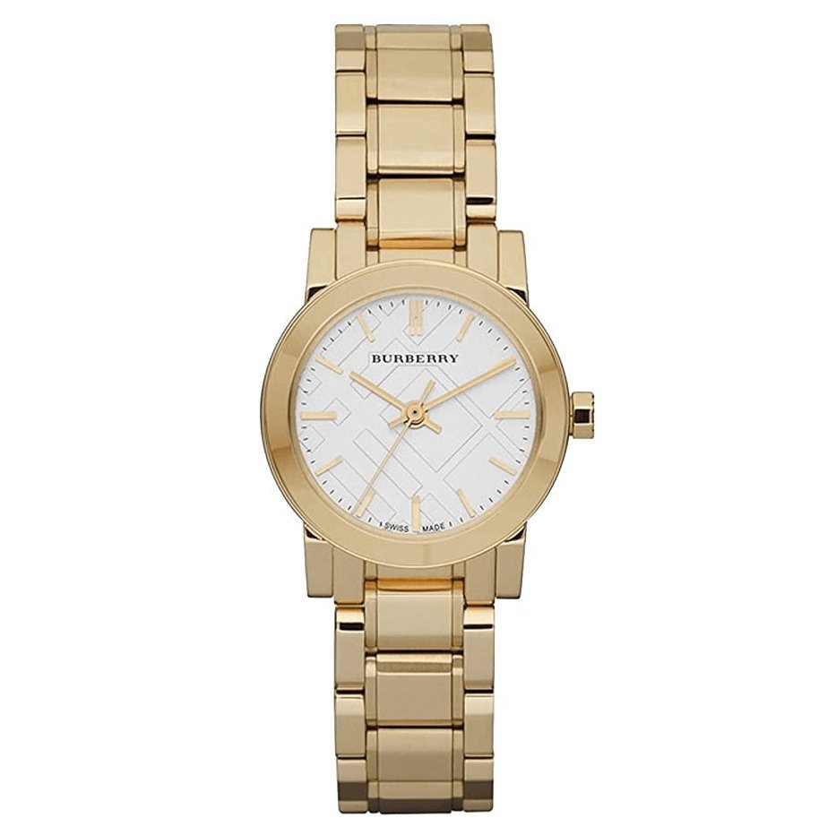 Burberry The City Yellow Damenuhr weißes Zifferblatt BU9203