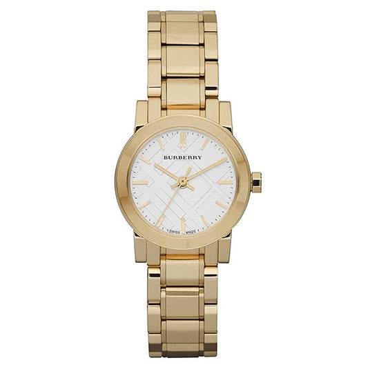 Burberry The City Yellow Damenuhr weißes Zifferblatt BU9203