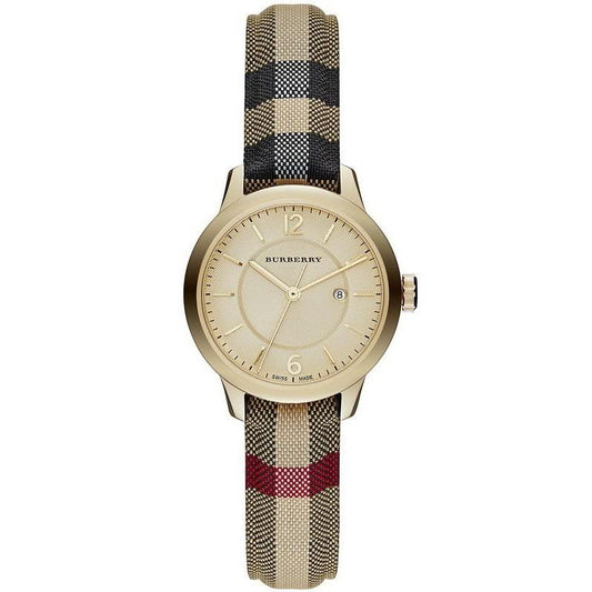 Burberry The Classic Yellow Damenuhr goldenes Zifferblatt BU10104
