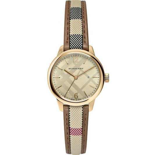 Burberry The Classic Yellow Damenuhr Quarz goldenes Gehäuse BU10114