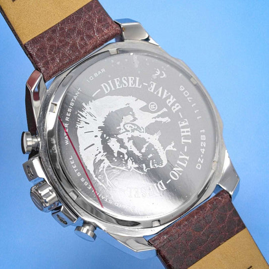 Diesel Herrenuhr Dz4281 Men S Chronograph Mega Chief Blue Brown Watch – DZ4281