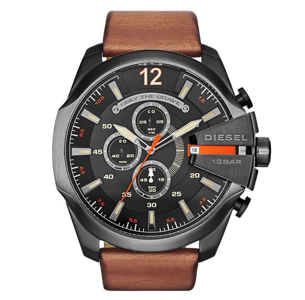 Diesel Herrenuhr Dz4343 Men S Mega Chief Brown Chronograph Watch – DZ4343