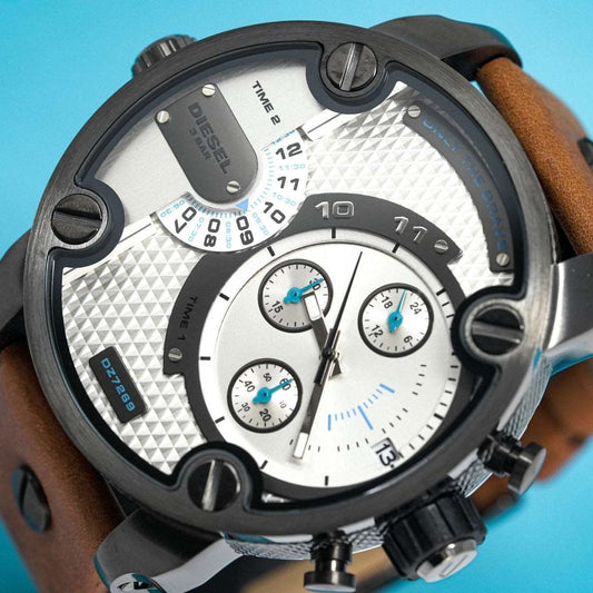 Diesel Herrenuhr Dz7269 Men S Chronograph Little Daddy White Brown Watch – DZ7269