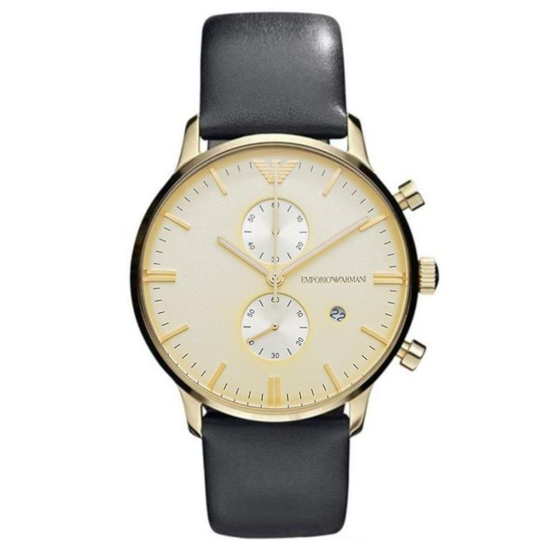 Emporio Armani Herrenuhr Ar0386 Men S Gianni Chronograph Gold Pvd Watch – AR0386