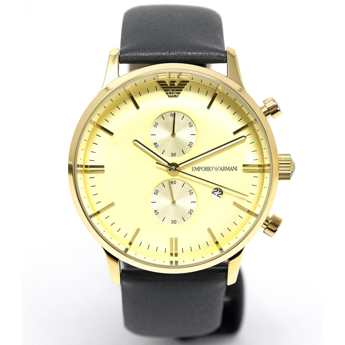 Emporio Armani Herrenuhr Ar0386 Men S Gianni Chronograph Gold Pvd Watch – AR0386