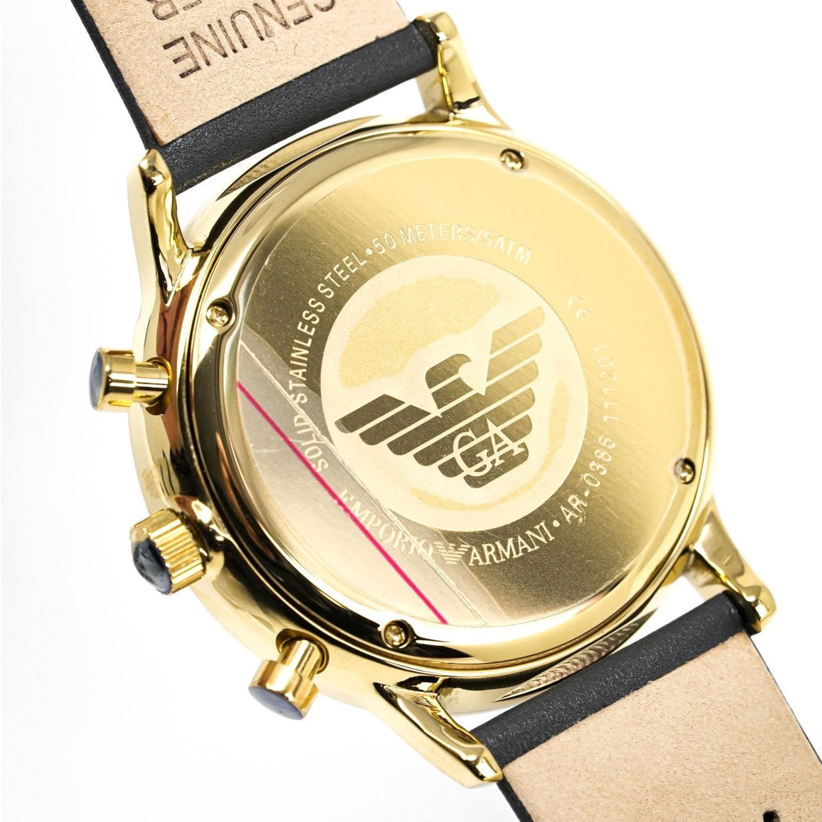Emporio Armani Herrenuhr Ar0386 Men S Gianni Chronograph Gold Pvd Watch – AR0386
