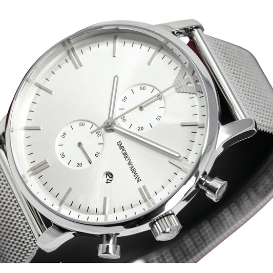 Emporio Armani Herrenuhr Ar0390 Men S Chronograph Steel Watch – AR0390