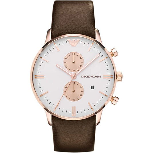 Emporio Armani Herrenuhr Ar0398 Men S Classic Gianni Chronograph Rose Gold Watch – AR0398