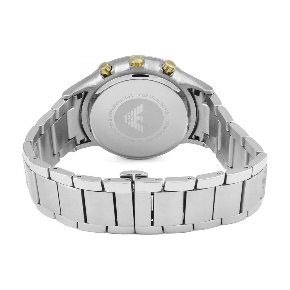Emporio Armani Herrenuhr Ar11047 Men S Silver Chronograph Watch – AR11047