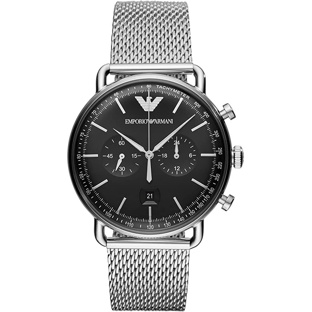 Emporio Armani Herrenuhr Ar11104 Men S Aviator Silver Watch – AR11104