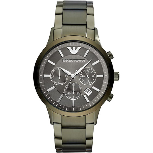 Emporio Armani Herrenuhr Ar11117 Men S Renato Khaki Green Chronograph Watch – AR11117