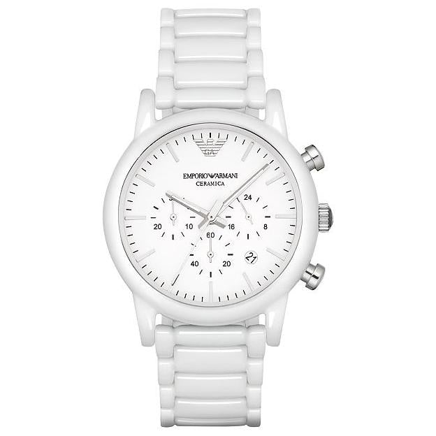 Emporio Armani Herrenuhr Ar1499 Men S White Chronograph Watch – AR1499