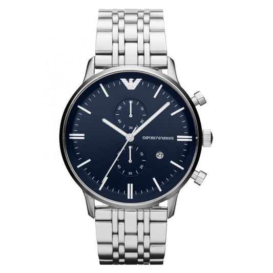Emporio Armani Herrenuhr Ar1648 Men S Silver Chronograph Watch – AR1648