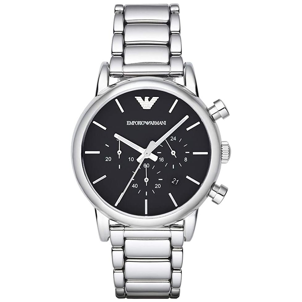 Emporio Armani Herrenuhr Ar1853 Men S Silver Chronograph Watch – AR1853