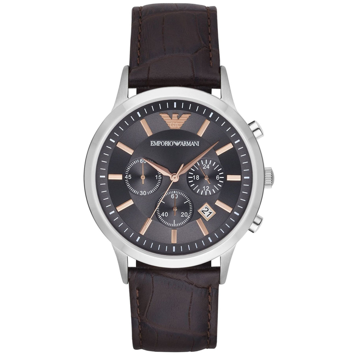 Emporio Armani Herrenuhr Ar2513 Men S Renato Chronograph Grey Watch