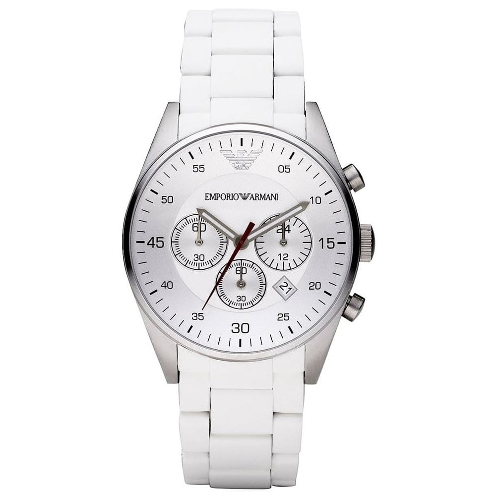 Emporio Armani Herrenuhr Ar5859 Men S Chronograph Tazio White Watch – AR5859