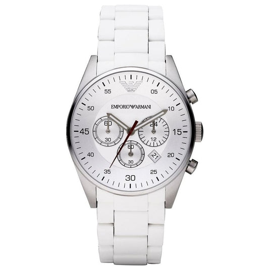 Emporio Armani Herrenuhr Ar5859 Men S Chronograph Tazio White Watch – AR5859