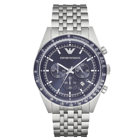 Emporio Armani Herrenuhr Ar6072 Men S Blue Silver Watch – AR6072