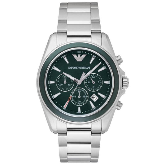 Emporio Armani Herrenuhr Ar6090 Men S Silver Chronograph Watch – AR6090