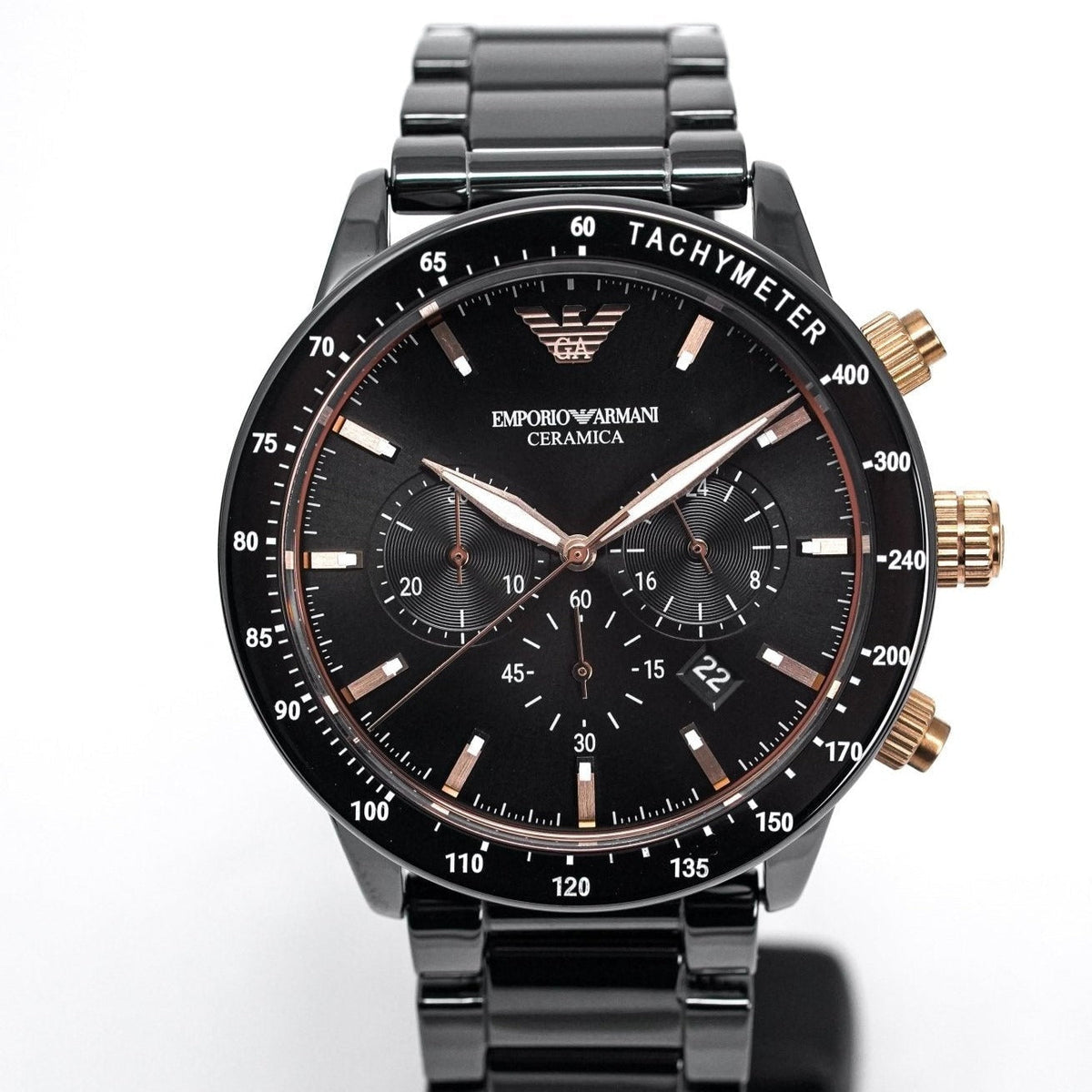 Emporio Armani Herrenuhr Ar70002 Men S Mario Ceramic Chronograph Watch – AR70002