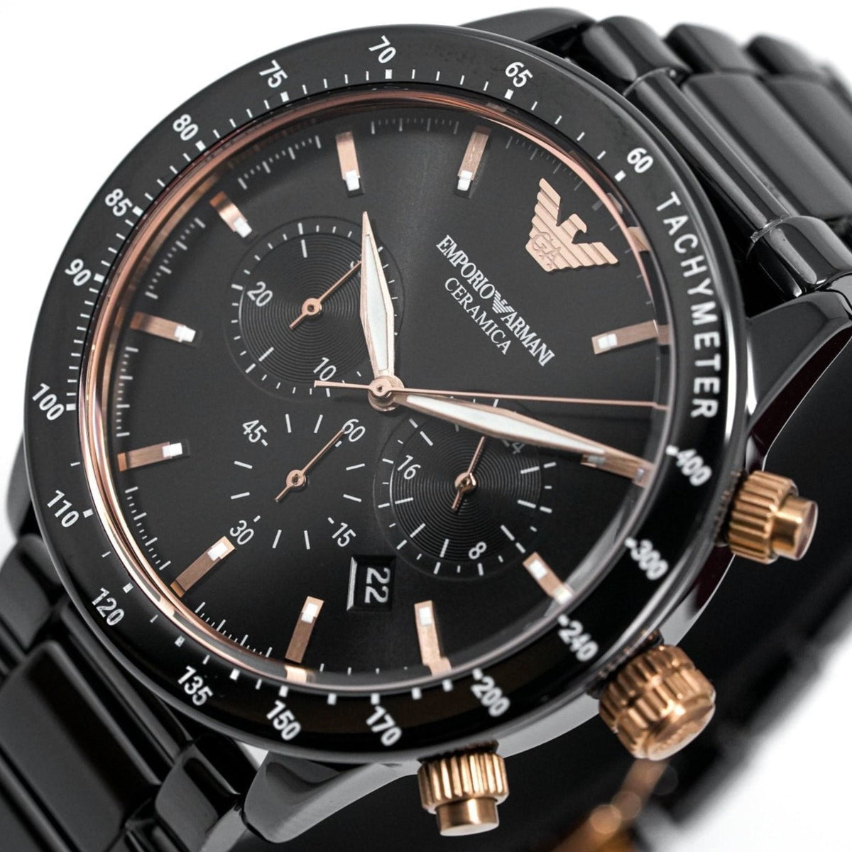Emporio Armani Herrenuhr Ar70002 Men S Mario Ceramic Chronograph Watch – AR70002