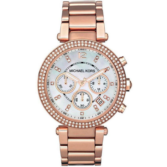 Michael Kors Damenuhr Mk5491 Ladies Parker Rose Gold Chronograph Watch – MK5491