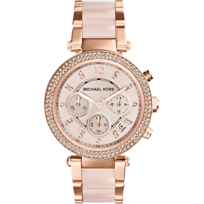 Michael Kors Damenuhr Mk5896 Ladies Parker Rose Gold Chronograph Watch – MK5896