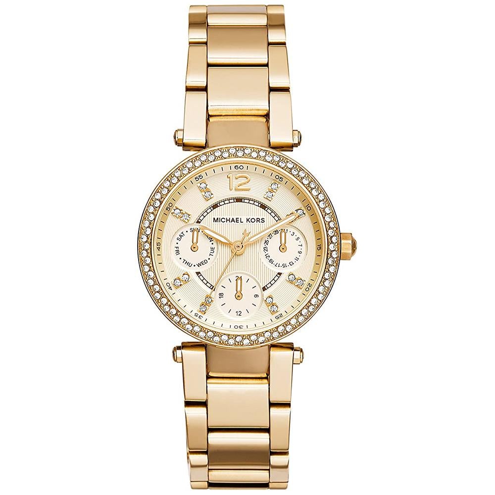 Michael Kors Damenuhr Mk6056 Ladies Mini Parker Gold Chronograph Watch – MK6056
