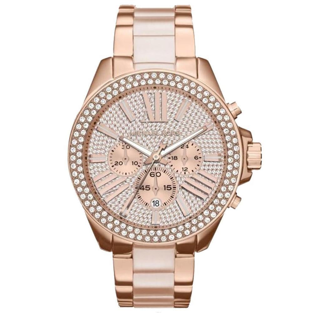 Michael Kors Damenuhr Mk6096 Ladies Wren Rose Gold Chronograph Watch – MK6096